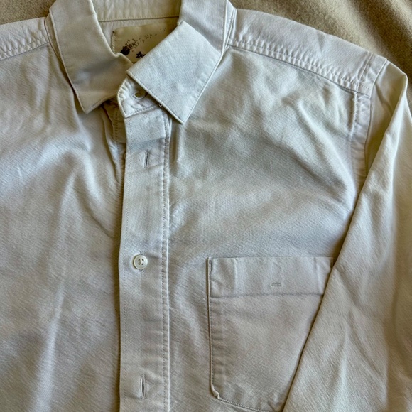 Trovata Oxford cloth button-down shirt in white, size S - Picture 3 of 4
